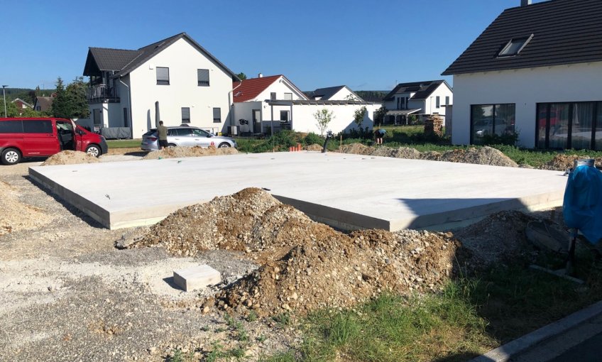 Die Bodenplatte wurde fertiggestellt.