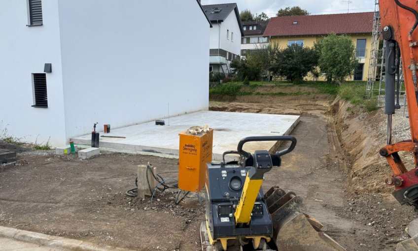 Die Bodenplatte ist fertig zur Abnahme.