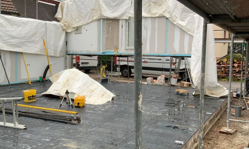 Die Haus Montage hat begonnen.