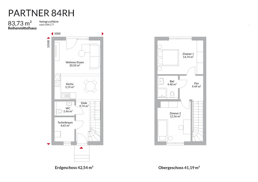 Partner 84RH (Reihenmittelhaus) Partner 84RH (Reihenmittelhaus)