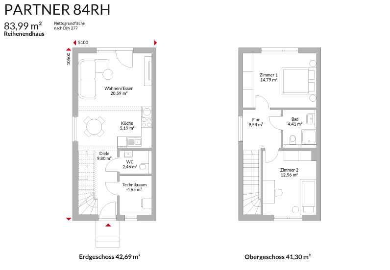Partner 84RH (Reihenmittelhaus) Partner 84RH (Reihenmittelhaus)
