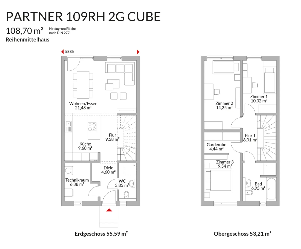 Partner 109RH 2G Cube (Reihenmittelhaus)