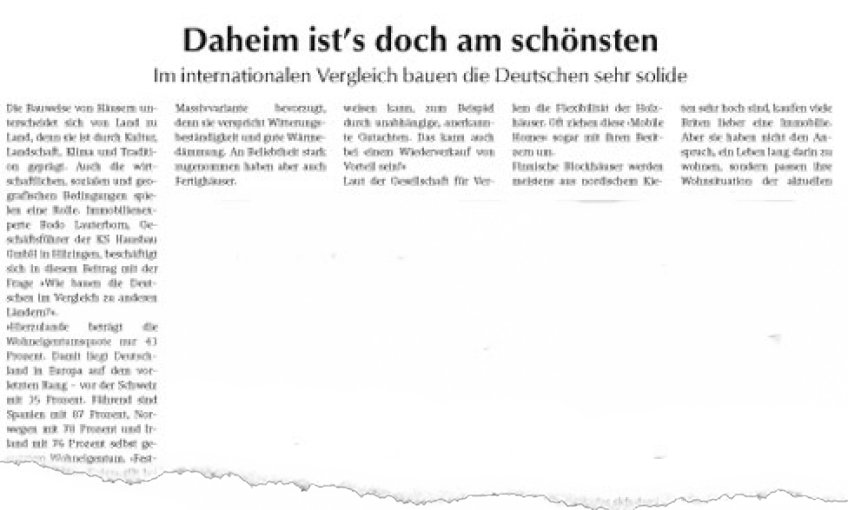 Daheim ist’s doch am schönsten