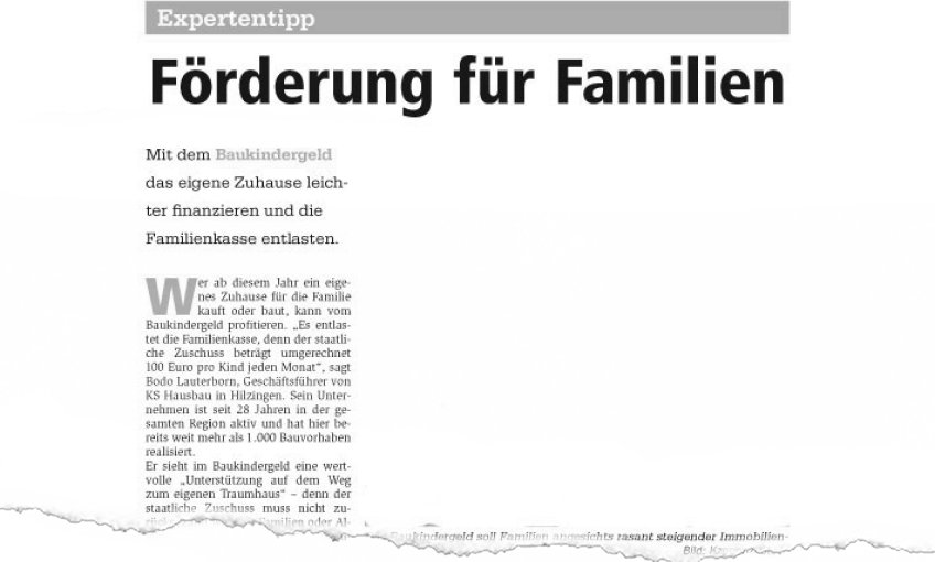 Expertentipp Förderung für Familien