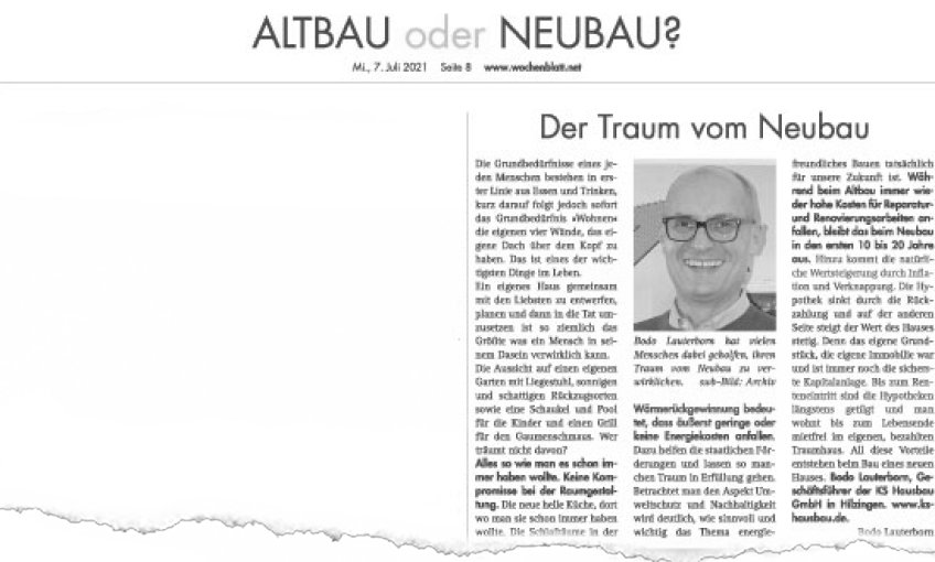 Der Traum vom Neubau