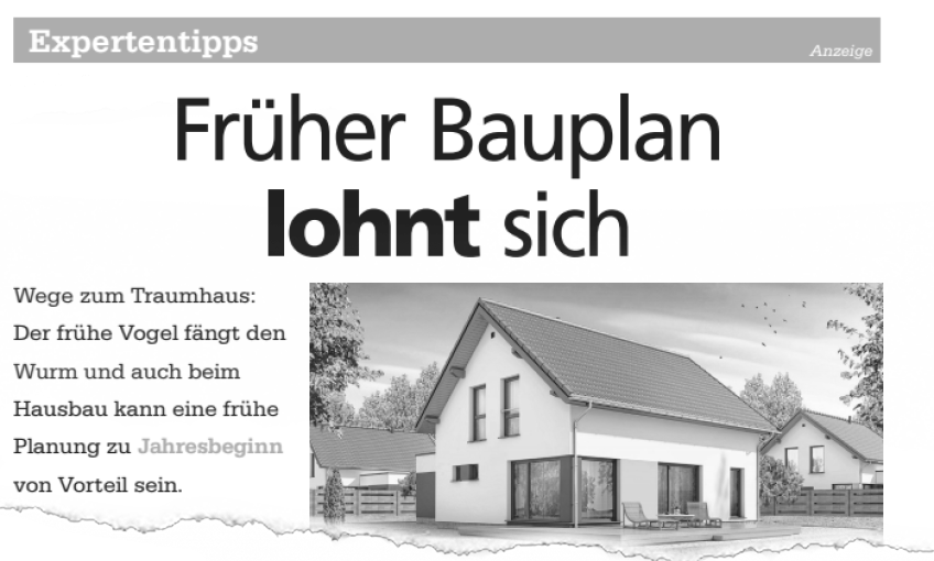 Expertentipp Früher Bauplan lohnt sich 