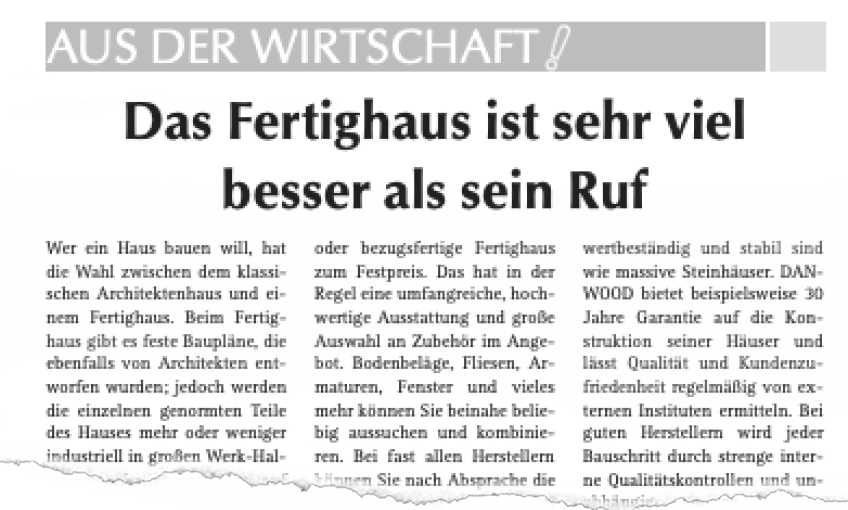 Das Fertighaus ist sehr viel besser als sein Ruf