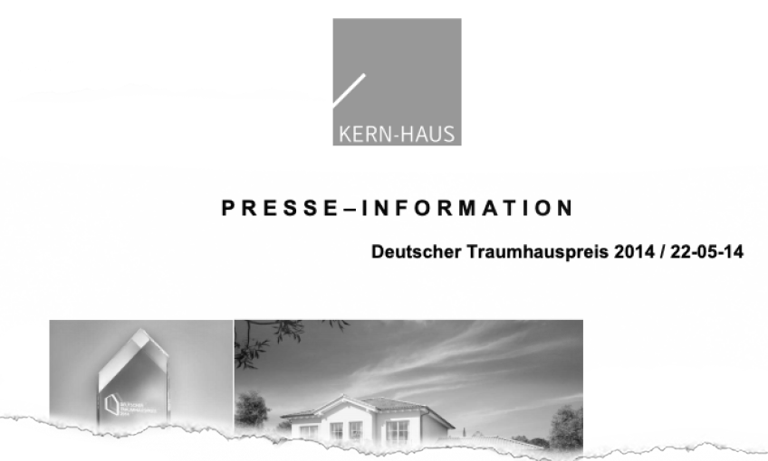 Kern Haus Ag Gewinnt Deutschen Traumhauspreis 2014 Ks Hausbau Gmbh