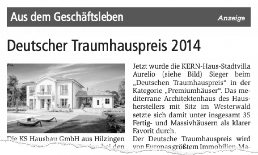 Deutscher Traumhauspreis 2014