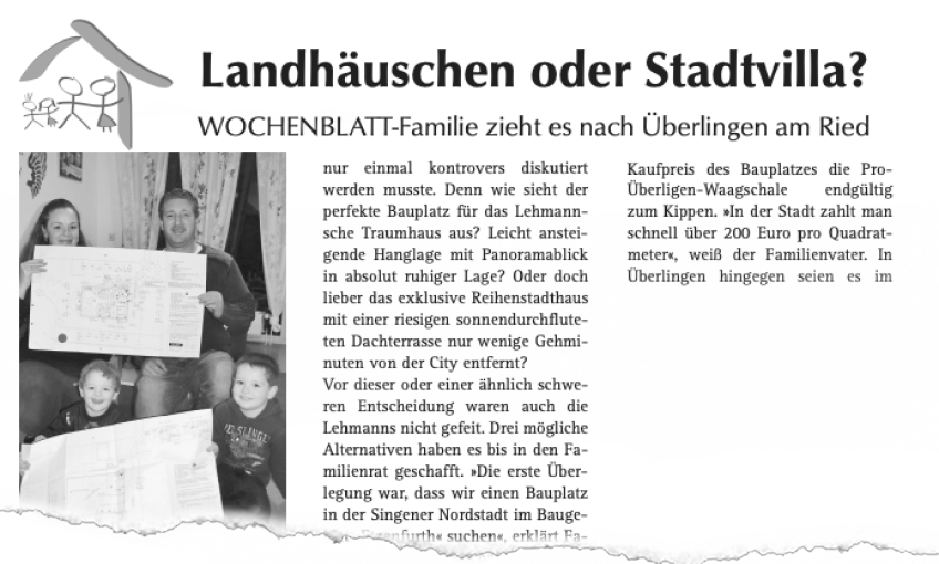 Landhäuschen oder Stadtvilla? WOCHENBLATT-Familie zieht es nach Überlingen am Ried